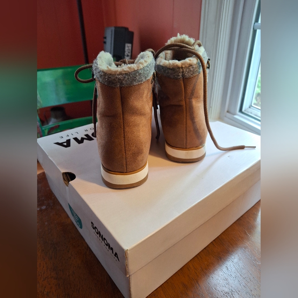Sonoma Ankle Boots Women's 7 Cognac Orgpington OrthoLite ECO Pre-owned N Box - Picture 4 of 8